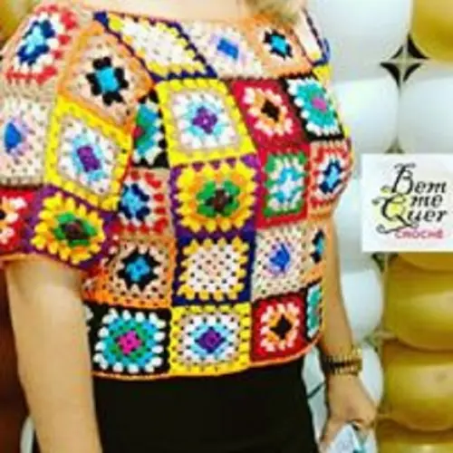 Blusa Croche Squares