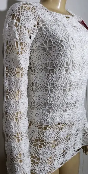 Blusa De Croche Com Manga