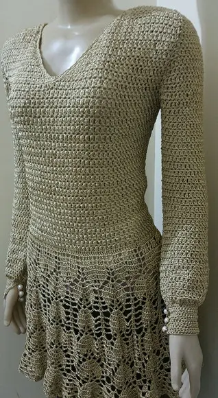 Blusa De Croche Com Manga