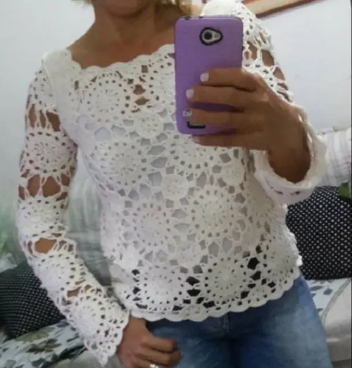 Blusa De Croche Off White