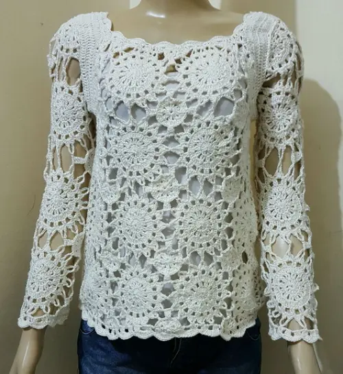 Blusa De Croche Off White