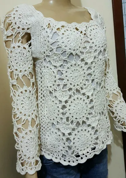 Blusa De Croche Off White