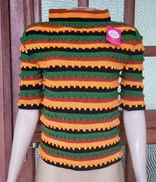 Blusa De Croche Pipoca Colorida