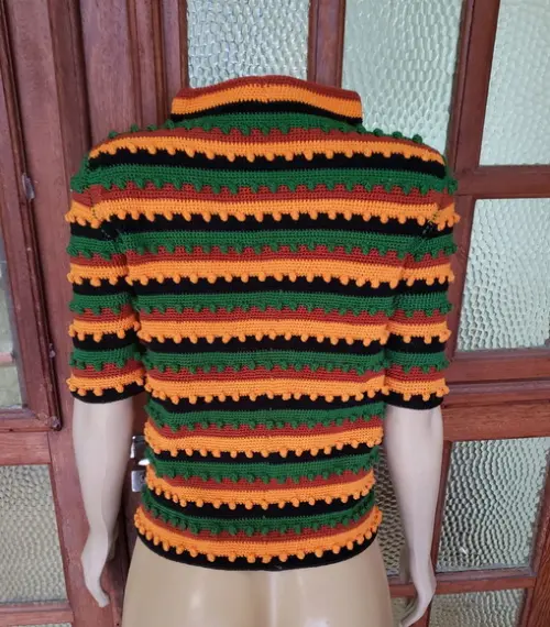 Blusa De Croche Pipoca Colorida