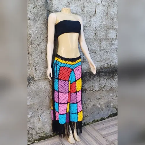 Calça de Crochê Franjas
