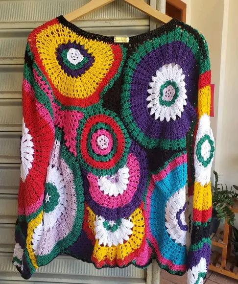Casaco De Croche Squares