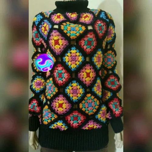 Casaco de Croche Squares