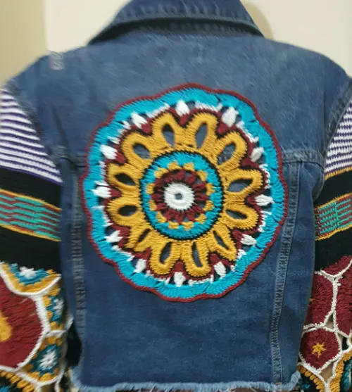 Casaco Jeans Crochê
