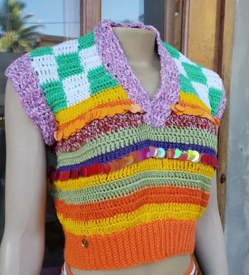 Colete / Cropped Crochê