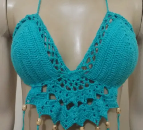 Cropped Crochê com Franjas