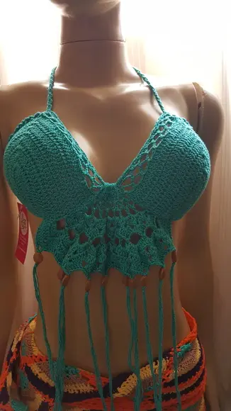 Cropped Crochê com Franjas