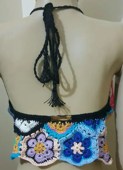 Cropped Croche Flor Africana