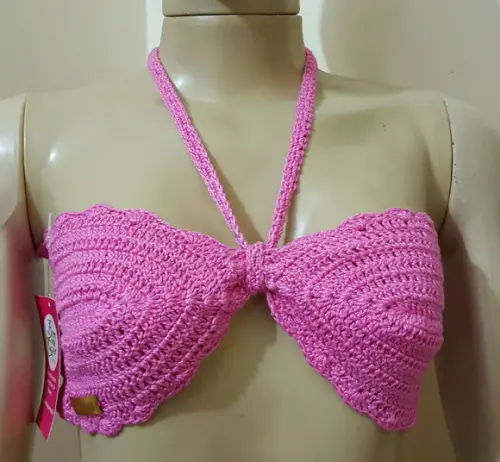 Cropped Croche Rosa