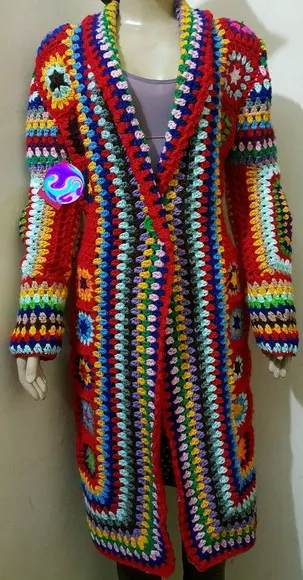 Kimono / Casaco de Croche Manga Longa