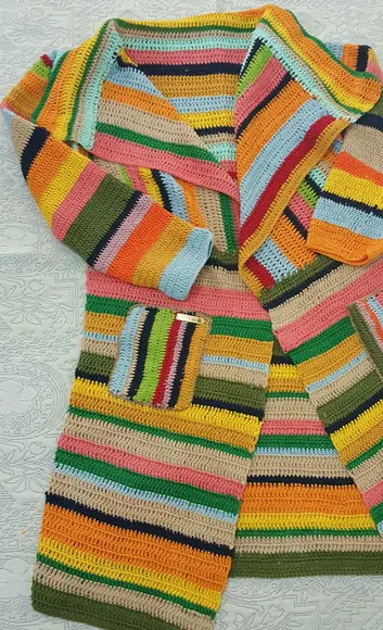 Kimono / Casaco de Croche Manga Longa
