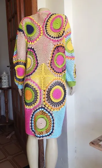 Kimono de Croche Manga Longa
