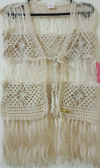 Kimono Franjão Crochê