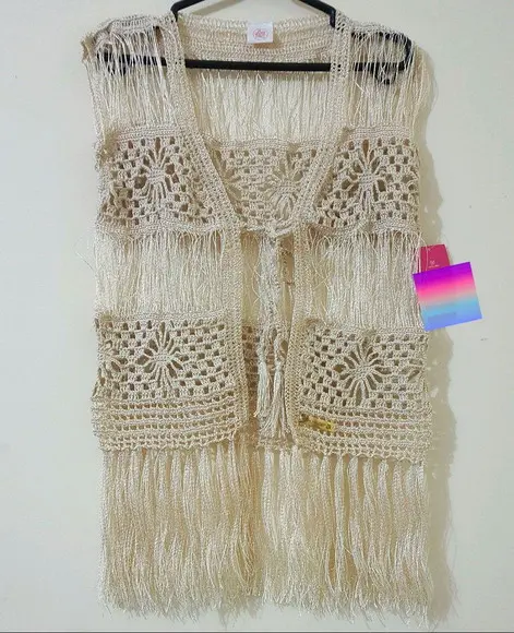 Kimono Franjão Crochê