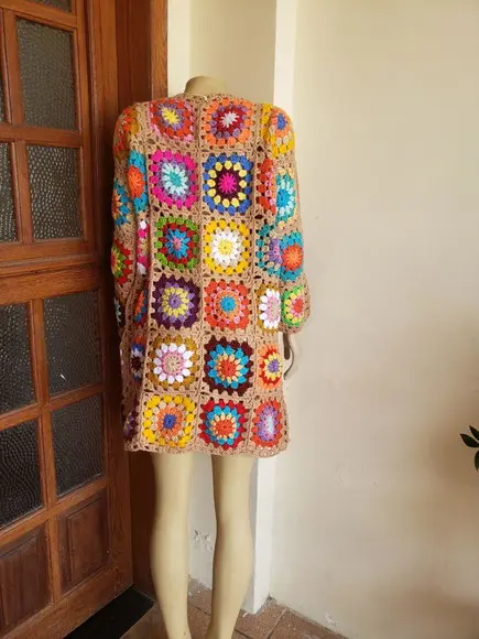 Kimono Squares Crochê