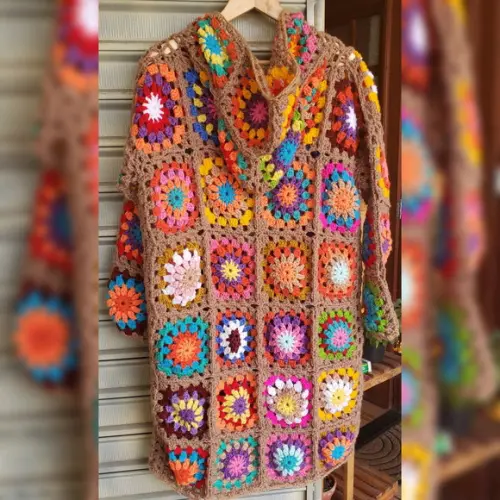 Kimono Squares Crochê