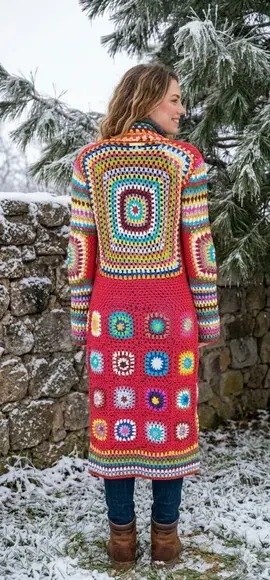 Kimono Squares Crochê
