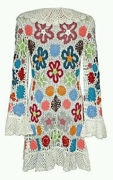 Kimono/casaco de Croche Manga Longa