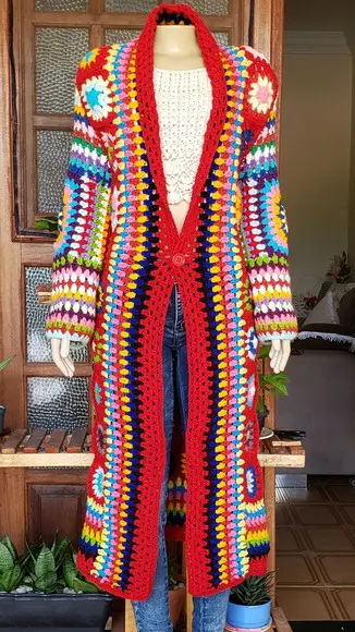 Kimono Squares Crochê