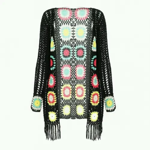 Kimono/casaco De Croche Manga Longa
