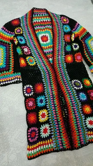 Kimono/casaco de Croche Manga Longa