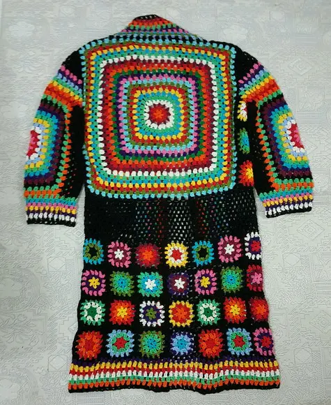 Kimono/casaco de Croche Manga Longa