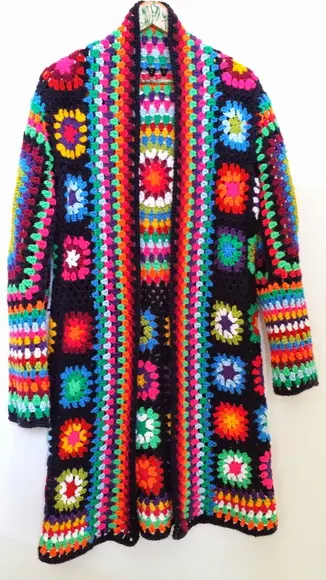 Kimono/casaco de Croche Manga Longa