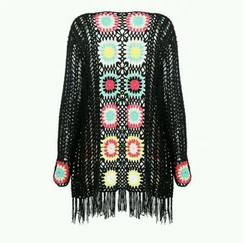 Kimono/casaco De Croche Manga Longa