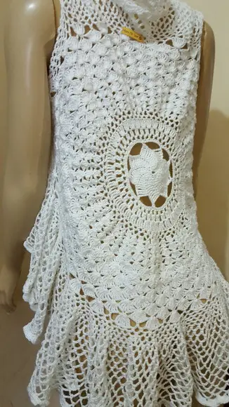 Kimono/colete Mandala Crochê