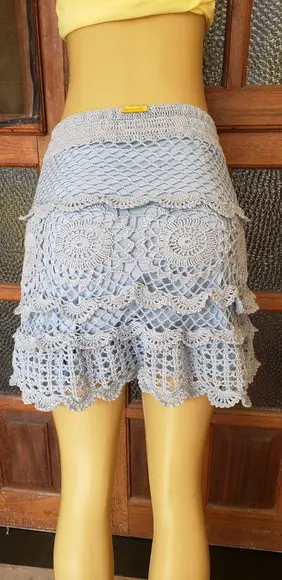 Saia Curta Em Croche