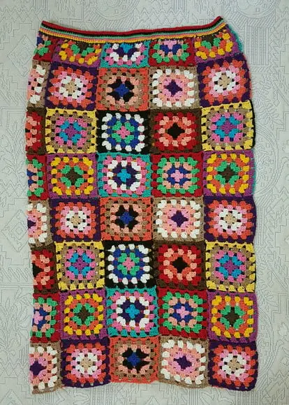 Saia de Croche Squares