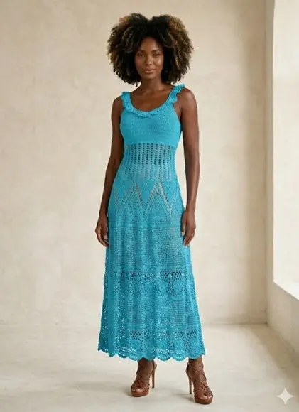 Vestido Crochê Adulto