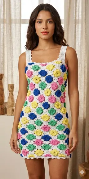 Vestido Crochê Adulto