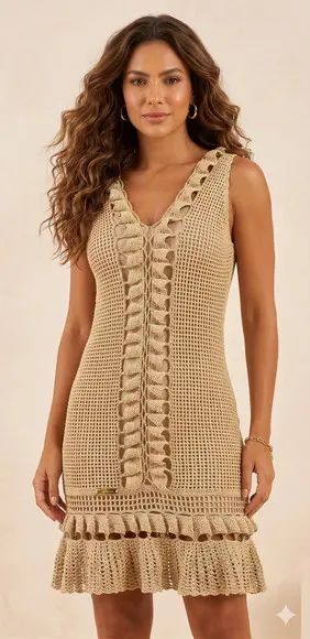 Vestido Crochê Adulto