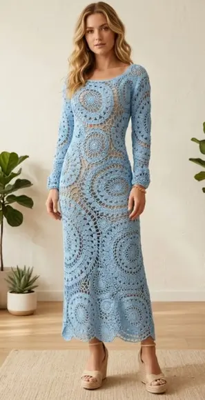 Vestido Crochê Adulto