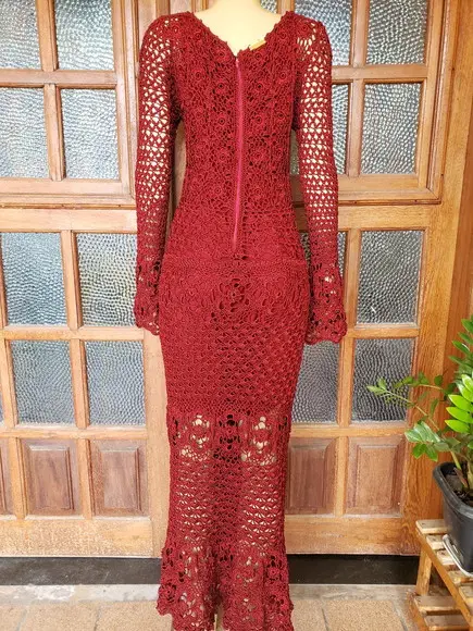 Vestido Crochê Adulto 100% Seda Polimiada