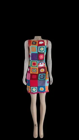 Vestido Crochê Apliques