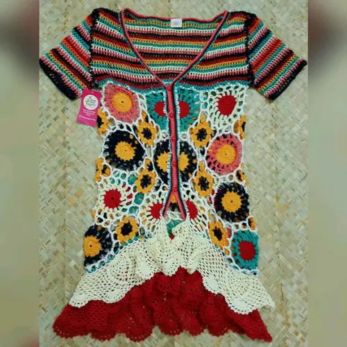 Vestido Crochê Adulto Squares