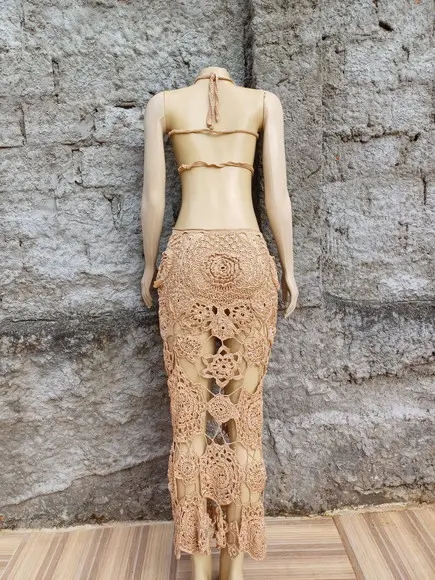 Vestido Crochê Flores