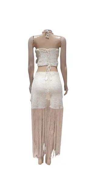 Vestido Crochê Flores 3d