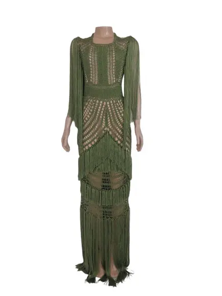 Vestido Crochê Franjas
