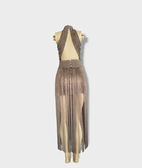 Vestido Crochê Franjas