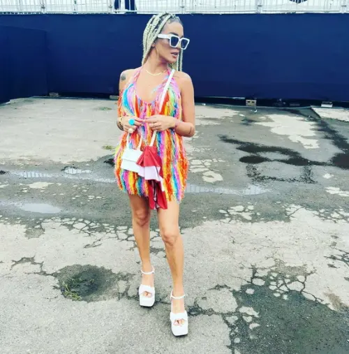 Vestido Crochê Franjas Coloridas