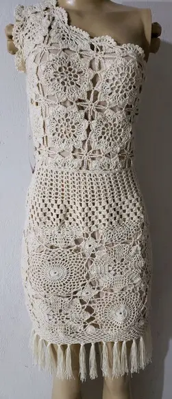 Vestido Crochê Off White