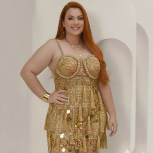 Vestido Crochê Lantejoulas