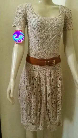 Vestido Crochê Off White